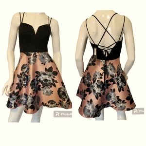 Mauve Floral Sparkle Lace Strappy Girly Satin Wedding Guest Bustier Corset Back